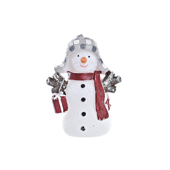 DKD Home Decor Vela de Navidad Muñeco Alpina de Cera Blanco y Rojo 5x10x7.5 cm - Pack 12 Unidades