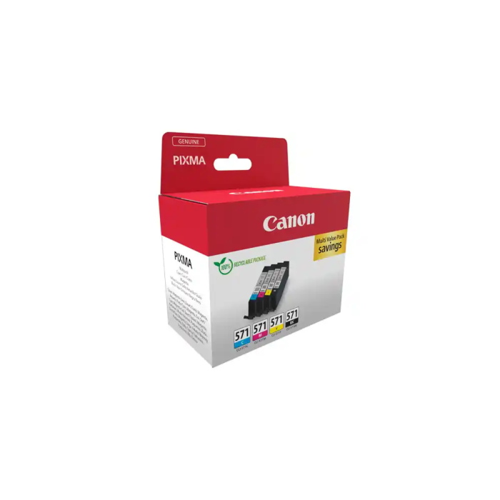 Canon CLI-571 Multipack de 4 Cartuchos de Tinta Original Negro/Amarillo/Cian/Magenta para Canon Pixma MG6852/TS6050/TS8050 Canon CLI-571 Multipack de 4 Cartuchos de Tinta Original Negro/Amarillo/Cian/Magenta para Canon Pixma MG6852/TS6050/TS8050