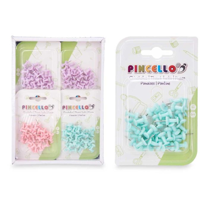 Chinchetas 35 Pzs Grande Surtidos Colores Pincello 8X13CM (48 Unidades) 2 Chinchetas 35 Pzs Grande Surtidos Colores Pincello 8X13CM (48 Unidades) 2