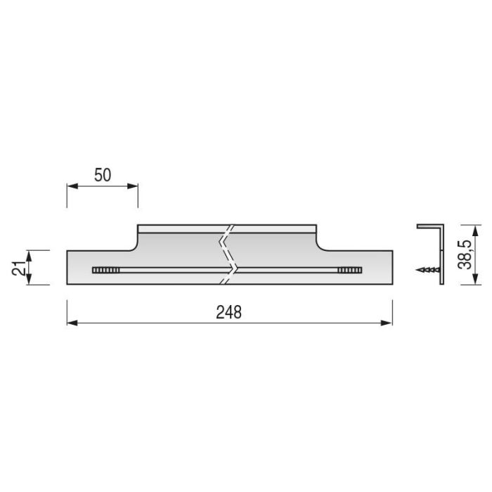 Tirador Walter Para Embutir. Aluminio. Acabado Inox Cepillado. Espesor 21. Elegir Largo. Largo 248 Viefe 1 Tirador Walter Para Embutir. Aluminio. Acabado Inox Cepillado. Espesor 21. Elegir Largo. Largo 248 Viefe 1