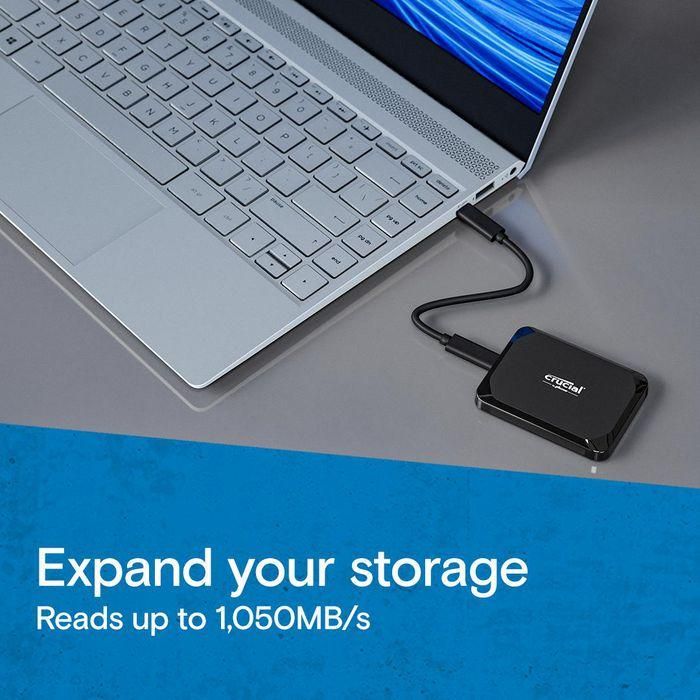 Crucial X9 SSD Portátil 1TB Negro USB Tipo C 3.2 Gen 2 (10Gbps) Velocidad Lectura 1050 MB/s Compatible con PC, Mac y Consolas 1 Crucial X9 SSD Portátil 1TB Negro USB Tipo C 3.2 Gen 2 (10Gbps) Velocidad Lectura 1050 MB/s Compatible con PC, Mac y Consolas 1