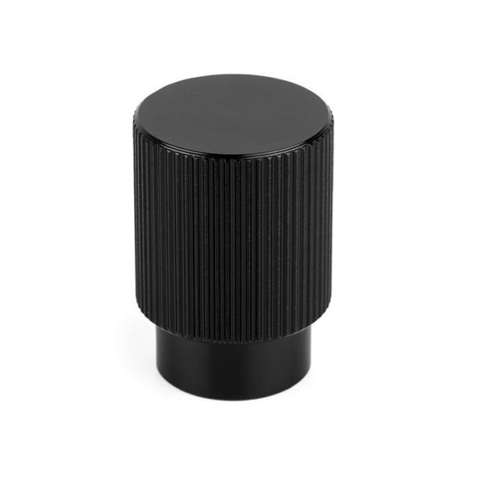Pomo Aluminio Modelo Arpa Acabados Efecto Inox, Laton Cepillado, Negro Cepillado Acabado Negro Cepillad Dist. Agujero Ø22 Viefe