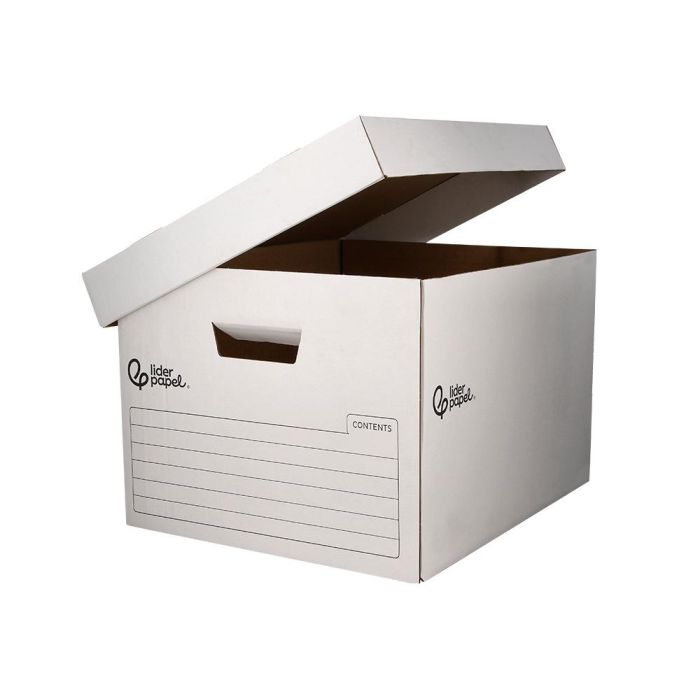 Cajon Contenedor Liderpapel Carton Automatico Para 3 Cajasarchivo Def. Folio - 4 Archivadores A-Z 387x333x260 mm 5 unidades 7