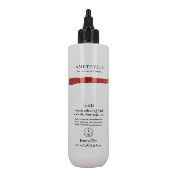 Farmavita Amethyste Fluido Colorante Instantaneo Rojo 250ml - Reaviva Tonos Rojos, Aporta Brillo Intenso y Corrige Desgaste