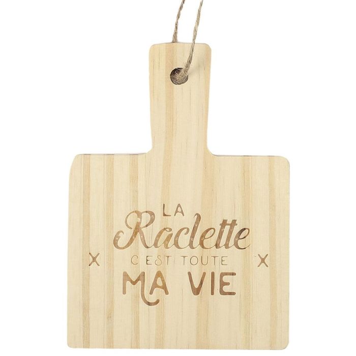 Juego de 4 Salvamantel Raclette Bistrot Madera de Pino con Frase Grabada 10x13.5 cm 2