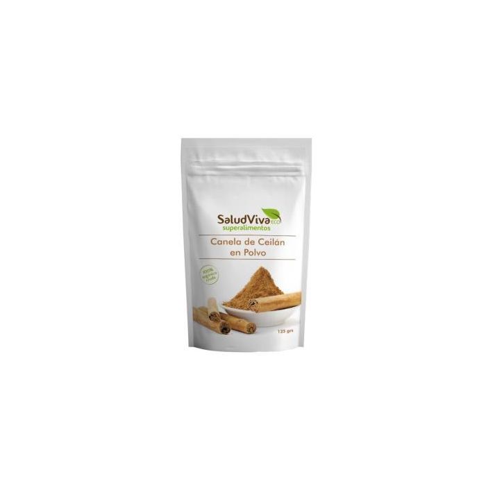SALUD VIVA Canela de Ceilán en Polvo Bio 125g Sin Gluten Sin Azúcar Vegan - Alto contenido en fibra