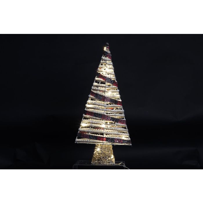 DKD Home Decor Árbol de Navidad Alpina con Luz LED y Ratán, Natural y Blanco, 60x29x12 cm 1 DKD Home Decor Árbol de Navidad Alpina con Luz LED y Ratán, Natural y Blanco, 60x29x12 cm 1