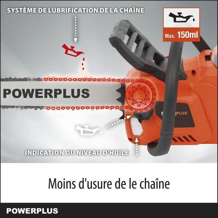 PowerPlus dual Power PowDPG7576 - 40 V Batería motosierra, guía de 350 mm, sin batería ni cargador 3