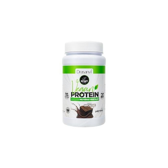 Sport Live Proteína Vegana Sabor Brownie 600g – Soporte Masa Muscular