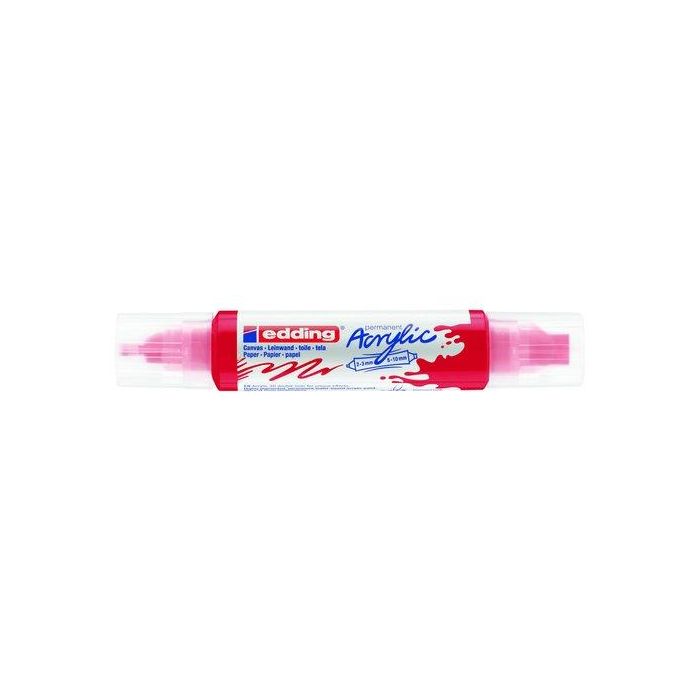 Marcador Acrylic Edding 5400 3D Doble Punta (2-3/5-10 Mm) Rojo Trafico 5 unidades
