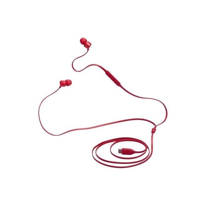 JBL Tune 310C USB-C Auriculares Intrauditivos Hi-Res con Micrófono, Sonido Pure Bass y Control Remoto - Rojos 2