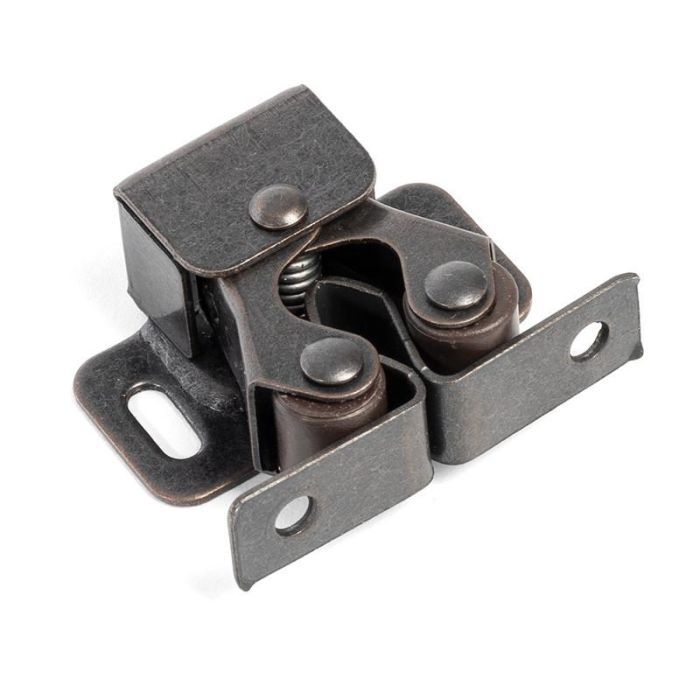 HERRAJES ALK Golpete Duplo Doble Rodillo Goma Mocca. Tope de Puerta Metálico Resistente con Fijación Sencilla para Muebles. 1