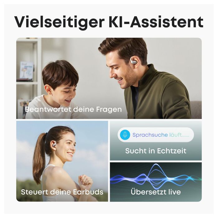 ANKER Soundcore AeroFit 2 AI white Open-Ear-Kopfhrer 35 Stunden Wiedergabezeit IP55 inkl. KI Assisent und bersetzung 4