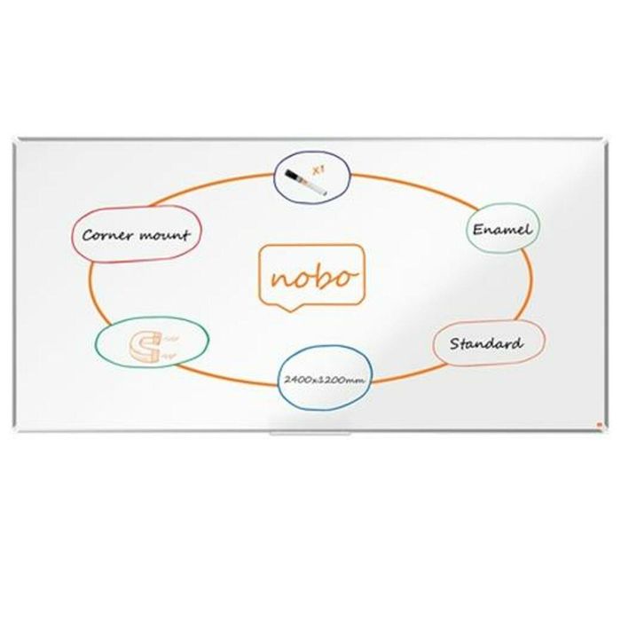 Nobo Pizarra Premium Plus De Acero Vitrificado 240x120 cm Blanco 1