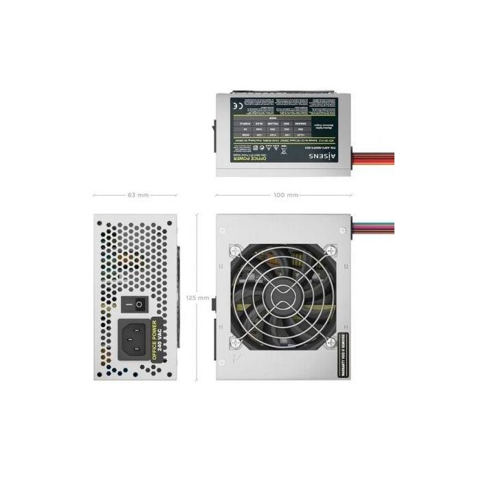 Fuente de Alimentación SFX Aisens ASPC-500SFX-SEO/ 500W/ Ventilador 8cm 2