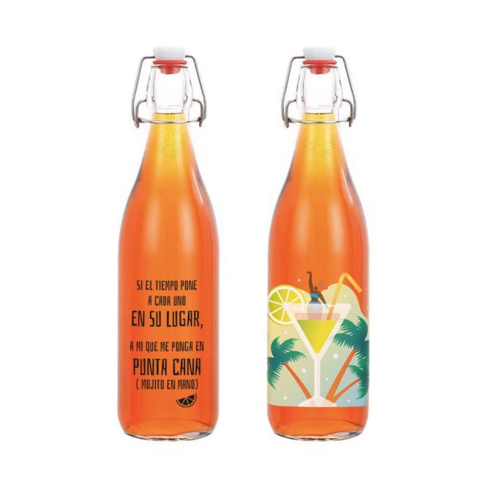 Botella de Cristal La Mediterránea Vidrio 1 L (12 Unidades) 5 Botella de Cristal La Mediterránea Vidrio 1 L (12 Unidades) 5