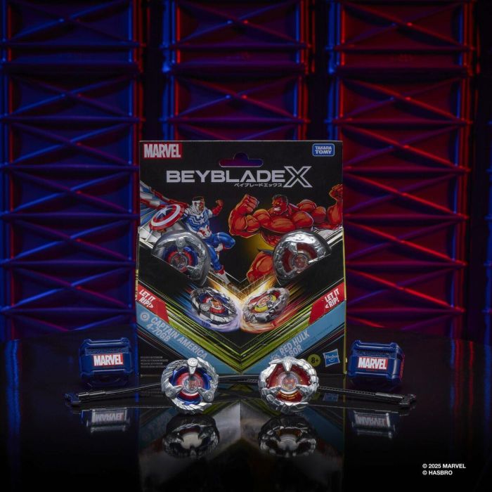 Beyblade X Multipack Top Capitán América 4-70 GB vs. Hulk Rojo 1-80 GB, a partir de 8 años 3 Beyblade X Multipack Top Capitán América 4-70 GB vs. Hulk Rojo 1-80 GB, a partir de 8 años 3