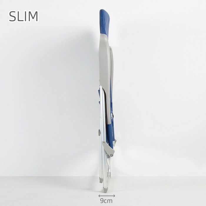 Silla de Playa Aktive Slim Plegable Azul marino 47 x 107 x 66 cm (4 Unidades) 5 Silla de Playa Aktive Slim Plegable Azul marino 47 x 107 x 66 cm (4 Unidades) 5