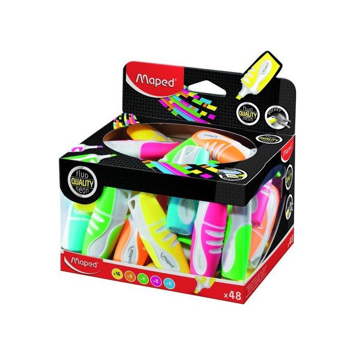 Marcador Fluor Maped Fluo Peps Soft Mini Expositor De 48