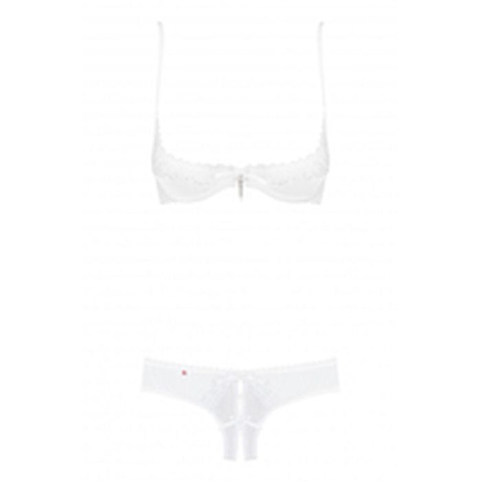 Conjunto de Lencería con Encaje Obsessive Alabastra Blanco S/M 1
