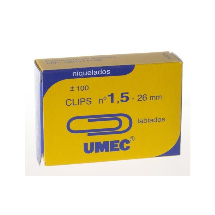 Umec Clips Niquelados Nº 1½ - 26 mm Caja De 100 -10 Cajas-