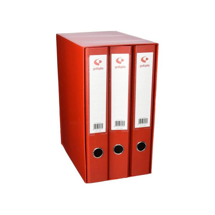 Grafoplas Módulo 3 Carpetas 2 Anillas 40 MM Rojo Folio 290X350X180 7284351 0 Grafoplas Módulo 3 Carpetas 2 Anillas 40 MM Rojo Folio 290X350X180 7284351 0