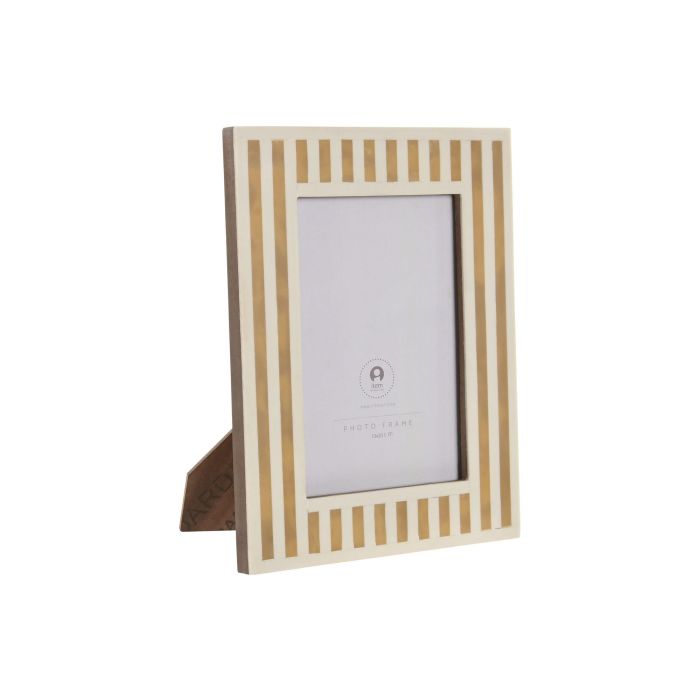 Marco Foto 13X18 Glam DKD Home Decor Blanco Natural 1.8 x 24 x 19 cm (4 Unidades)