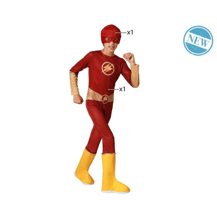 Disfraz Super Heroe Comic Rojo Rayo Niño Infantil 7-9 Años Disfraz Super Heroe Comic Rojo Rayo Niño Infantil 7-9 Años