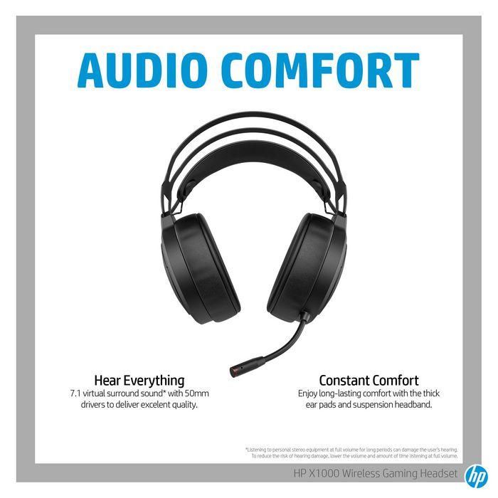HP X1000 Auriculares Gaming Inalámbricos para Inmersión Total y Experiencia de Audio Amplificada 10 HP X1000 Auriculares Gaming Inalámbricos para Inmersión Total y Experiencia de Audio Amplificada 10