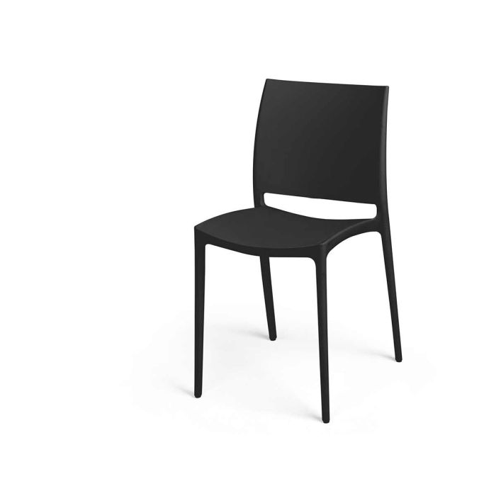 Silla Lisa Negra Giftdecor 41x79x46cm Silla Lisa Negra Giftdecor 41x79x46cm
