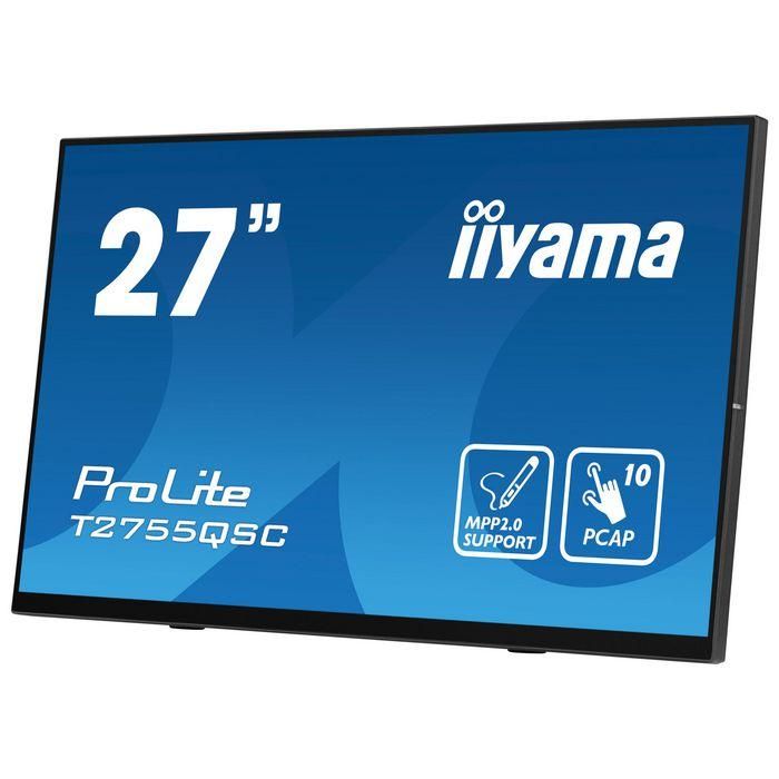 Monitor Iiyama 27" Ips Bonded Pcap 10P Touch, Mpp2.0 (Active Stylus) Supported, 2560X1440, Flat Bezel Free Glass Front, Hdmi, Displayport, 360Cd/M², Usb Hub 2X 3.2, Speakers, Bookstand (T2755QSC-B1) 6 Monitor Iiyama 27" Ips Bonded Pcap 10P Touch, Mpp2.0 (Active Stylus) Supported, 2560X1440, Flat Bezel Free Glass Front, Hdmi, Displayport, 360Cd/M², Usb Hub 2X 3.2, Speakers, Bookstand (T2755QSC-B1) 6