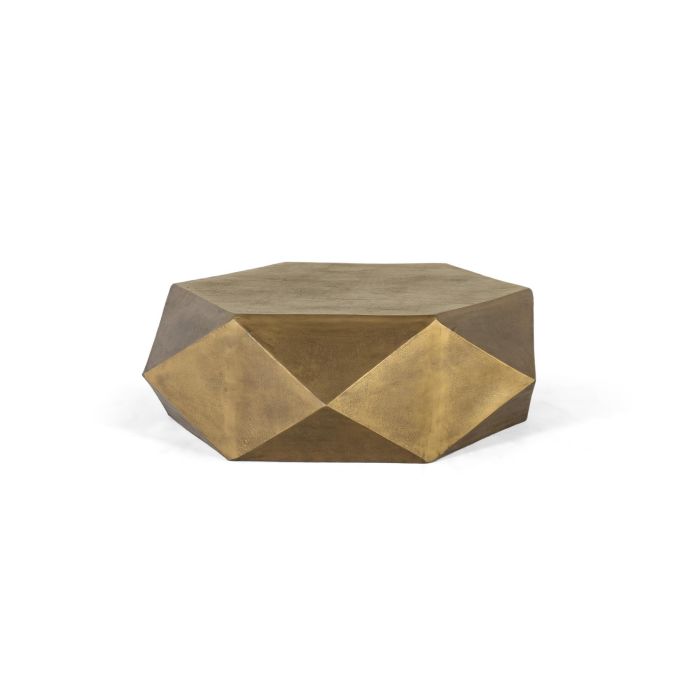 GINER Y COLOMER Mesa de Centro Hexagonal en Aluminio Dorado 107x107x34 cm 0 GINER Y COLOMER Mesa de Centro Hexagonal en Aluminio Dorado 107x107x34 cm 0