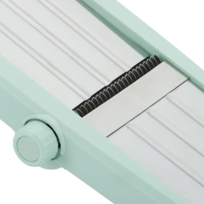 LIVOO MEN429 Mandolina 3 en 1 Acero Inoxidable - Cortador de Verduras 3-9 mm, Mango Extraíble, Empujador, Patas Antideslizantes 3