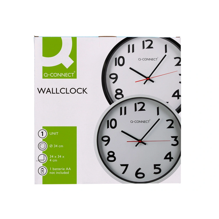 Q-connect Reloj de Pared Oficina Redondo Plástico Blanco 34 cm 4 Q-connect Reloj de Pared Oficina Redondo Plástico Blanco 34 cm 4