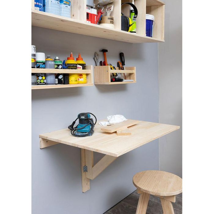 Astigarraga Mesa plegable de pared, madera ecológica 79x59x2cm, soporta hasta 60 kg 3