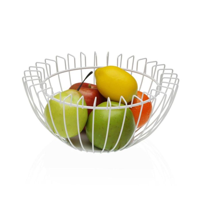 Frutero Versa Blanco Metal Acero 26 x 12 x 26 cm 1