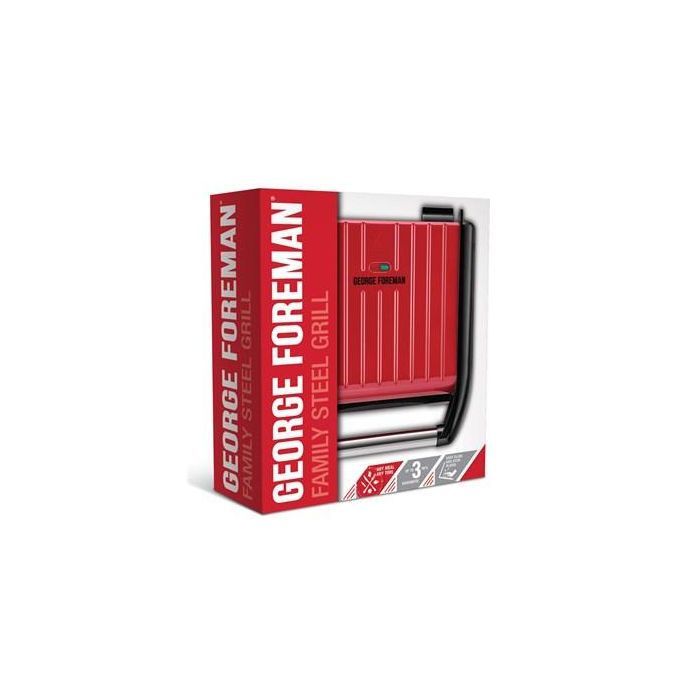 George Foreman 25040-56 Grill Eléctrico Family Rojo, 5 raciones, placas antiadherentes, reduce hasta 42% de grasa 5