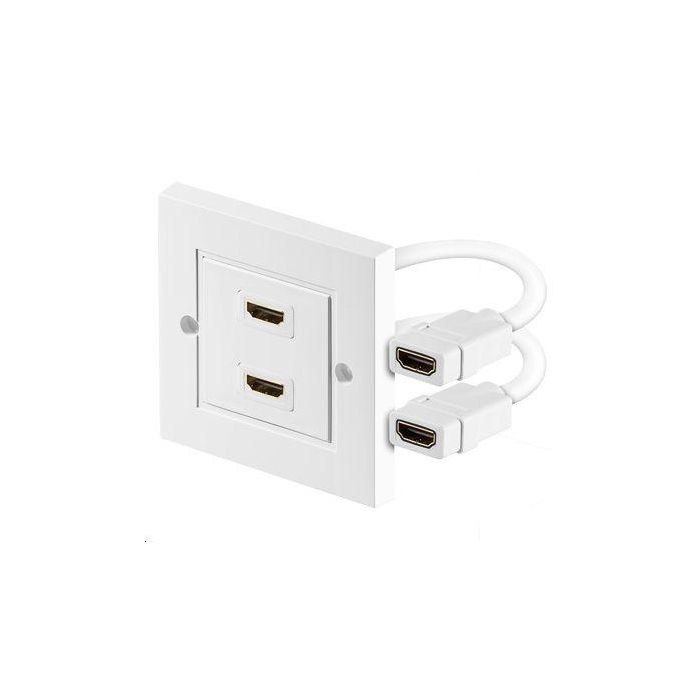 MicroConnect Toma de pared HDMI de 2 puertos 4K Blanca