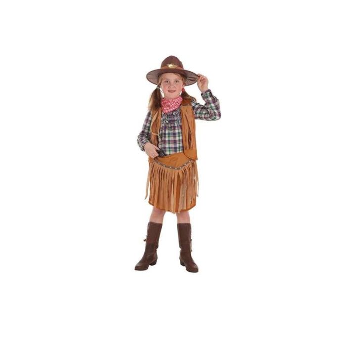 Creaciones Llopis Disfraz Infantil Pistolera Niña con Falda, Chaleco, Pañuelo y Sombrero - Talla 4-6 Años Creaciones Llopis Disfraz Infantil Pistolera Niña con Falda, Chaleco, Pañuelo y Sombrero - Talla 4-6 Años