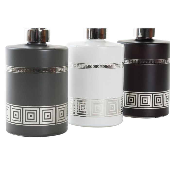 DKD Home Decor Dosificador Chic de Cristal y ABS 450ml para Jabón Líquido, 8 x 17 x 10 cm - Surtido (Negro, Blanco, Verde) - Pack 12 Unidades 1
