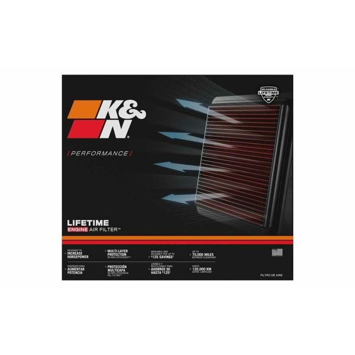 K&N 33-2017 Filtro de Aire de Alto Rendimiento para Aumentar Potencia, Reutilizable y Lavable con Garantía Limitada de Millón de Millas 1 K&N 33-2017 Filtro de Aire de Alto Rendimiento para Aumentar Potencia, Reutilizable y Lavable con Garantía Limitada de Millón de Millas 1