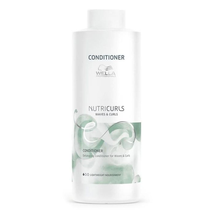 Wella Nutricurls Waves & Curls Acondicionador Desenredante para Cabello Rizado y Ondulado, Definición Ligera - 1000ml