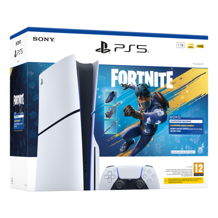 Sony PlayStation 5 (PS5) Slim Consola 1 TB SSD - Edición con Contenido Adicional de Fortnite - Modelo CFI-2100 Sony PlayStation 5 (PS5) Slim Consola 1 TB SSD - Edición con Contenido Adicional de Fortnite - Modelo CFI-2100