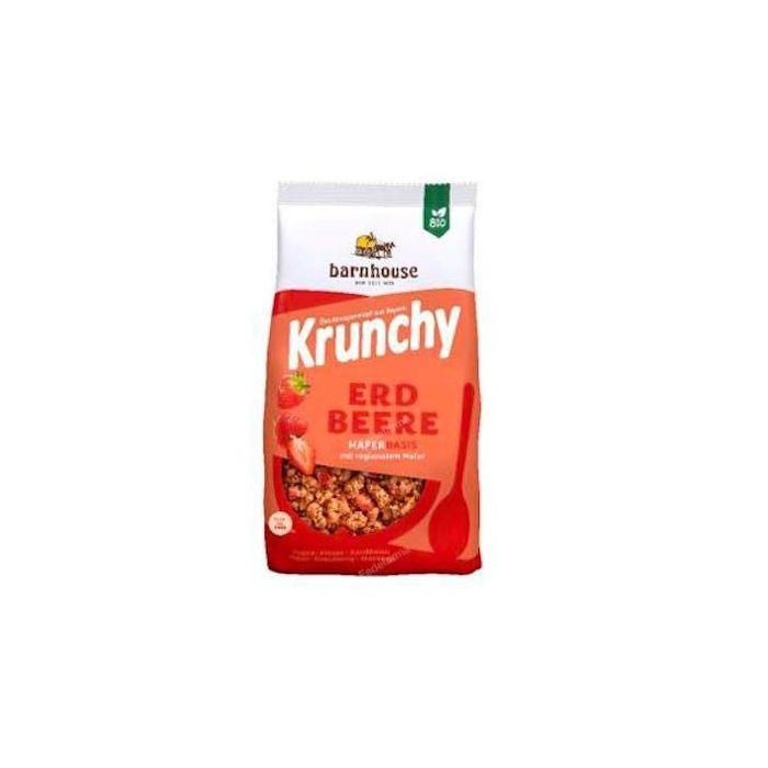 BARNHOUSE Muesli Krunchy con Fresas Bio 375g Crujiente de Avena y Fresas Sin Lácteos ni Conservantes