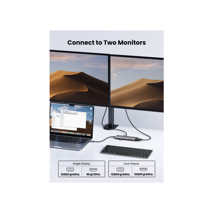 Ugreen 11-In-1 Usb-C Hub To 3X Usb-C/2X Usb-A/Hdmi/Vga/Rj45/Sd/Tf/3.5Mm - Gray Acoplamiento Base Gris 2 Ugreen 11-In-1 Usb-C Hub To 3X Usb-C/2X Usb-A/Hdmi/Vga/Rj45/Sd/Tf/3.5Mm - Gray Acoplamiento Base Gris 2