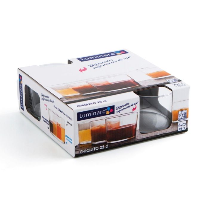 Set 4 Vasos Bajos Vidrio Chiquito Luminarc 23 cL 2 Set 4 Vasos Bajos Vidrio Chiquito Luminarc 23 cL 2