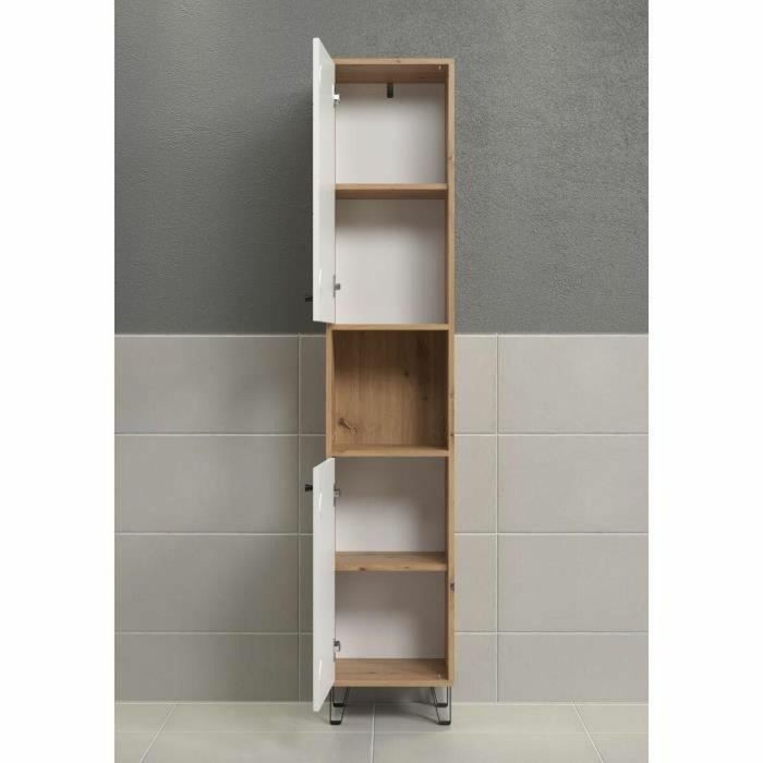 Armario alto con dos puertas - TRENDTEAM - Serie Touch - Blanco/Marrón - 36 cm de largo 4 Armario alto con dos puertas - TRENDTEAM - Serie Touch - Blanco/Marrón - 36 cm de largo 4