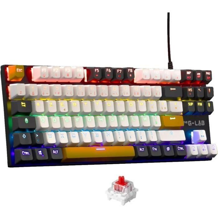 The G-Lab KEYZ-MERCURY-C/FR Teclado Gaming Mecánico TKL con Layout FR, 3 colores Blanco+Negro+Naranja 0 The G-Lab KEYZ-MERCURY-C/FR Teclado Gaming Mecánico TKL con Layout FR, 3 colores Blanco+Negro+Naranja 0