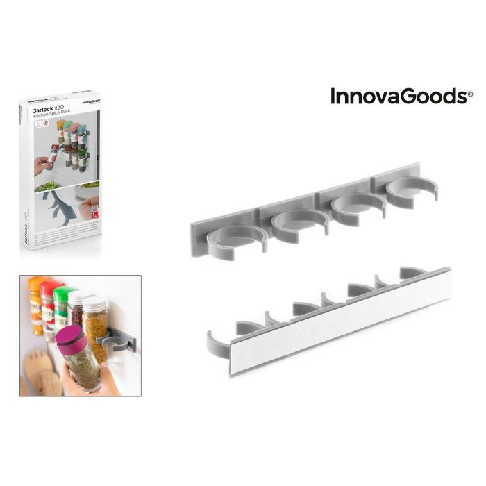 Organizador de Especias Adhesivo y Divisible Jarlock x20 InnovaGoods Organizador de Especias Adhesivo y Divisible Jarlock x20 InnovaGoods