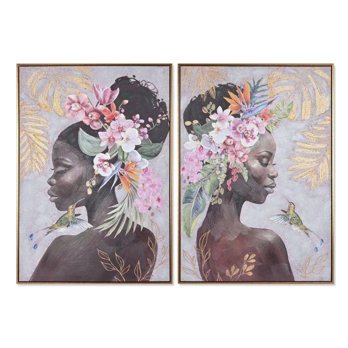 DKD Home Decor Cuadro Decorativo Colonial Africano Hecho a Mano Lienzo PS Marrón Dorado Multicolor 100.5x70x3.5 cm Pack 2 Unidades DKD Home Decor Cuadro Decorativo Colonial Africano Hecho a Mano Lienzo PS Marrón Dorado Multicolor 100.5x70x3.5 cm Pack 2 Unidades